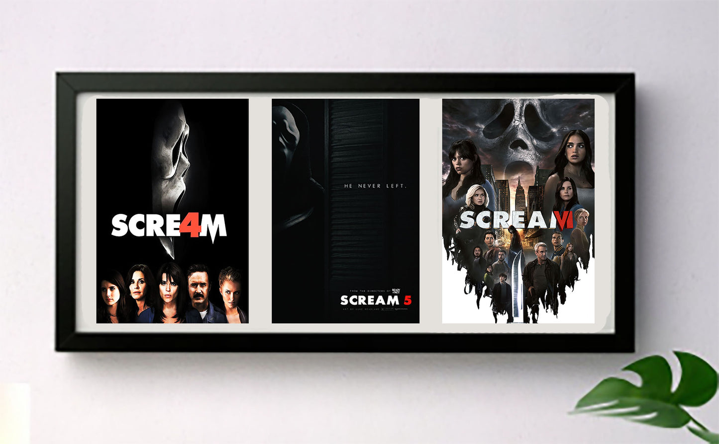 Scream 1-6 Horror 3-Panel Exhibition Quality Deep Framed Picture Displays