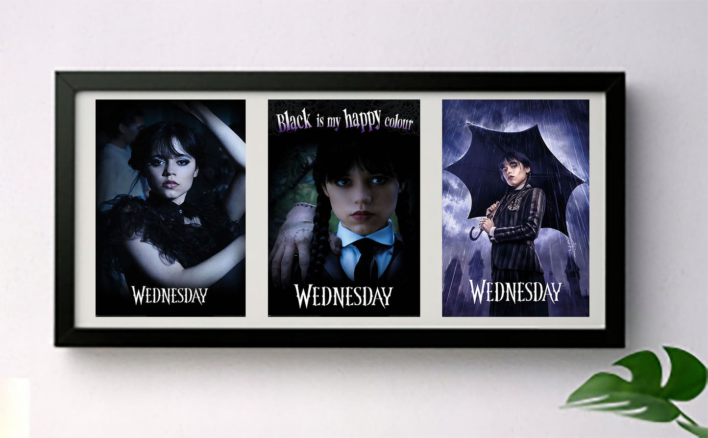 Wednesday Horror 3-Panel Exhibition Quality Deep Framed Picture Display