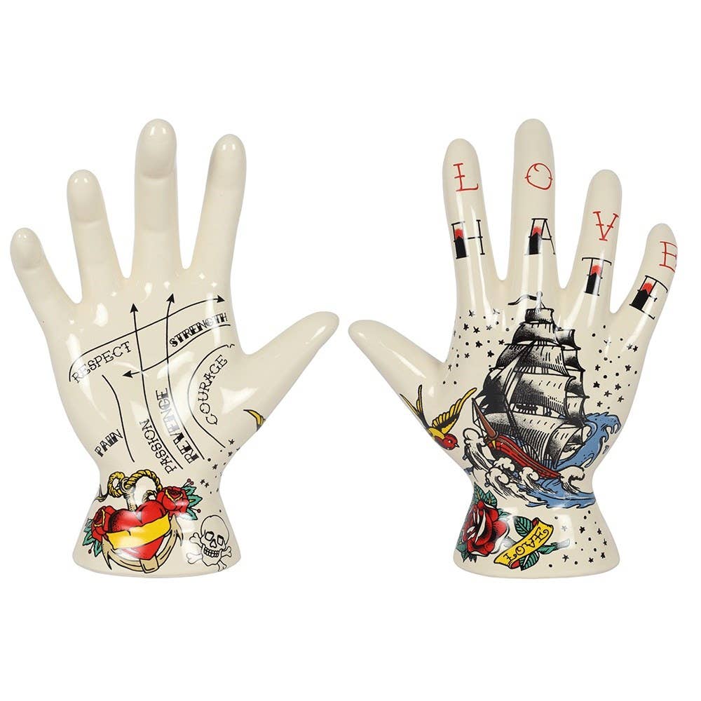 19cm Retro Palmistry Tattoo Hand Ornament