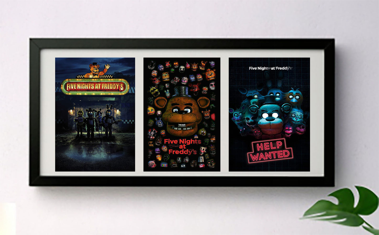 Five Nights at Freddy's Horror 3-Panel Exhibition Quality Deep Framed Picture Display