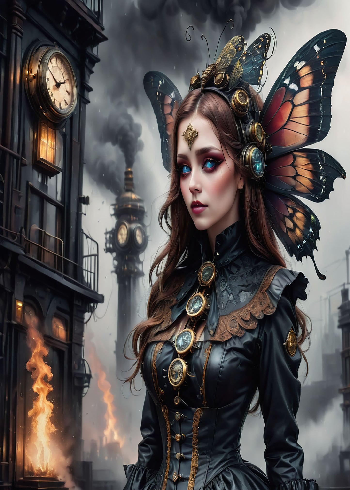 Goth Themed Sublimation Poster Print (Gloss Finish) Aluminium Metal Sign - Framed