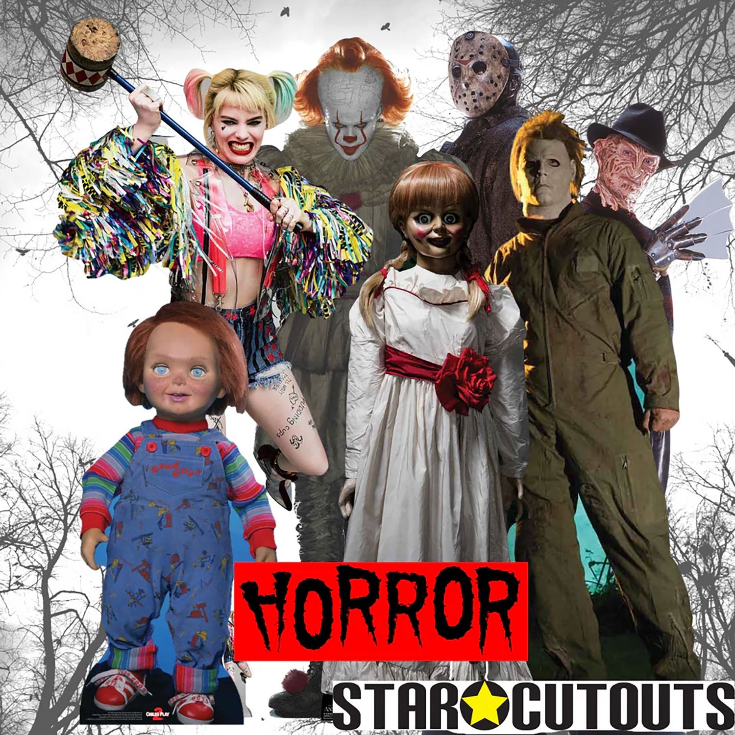 Horror Movie Character Life-Size Cardboard Cutouts – Welcome Your Worst Fears!