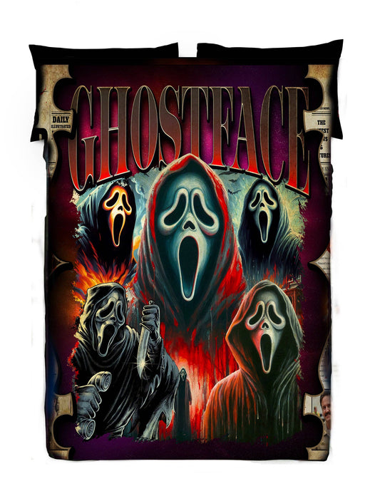 Wild Star Hearts - WSH - Scream Ghost Face - Twin Bedspread Top Cover / Throw / Fleece
