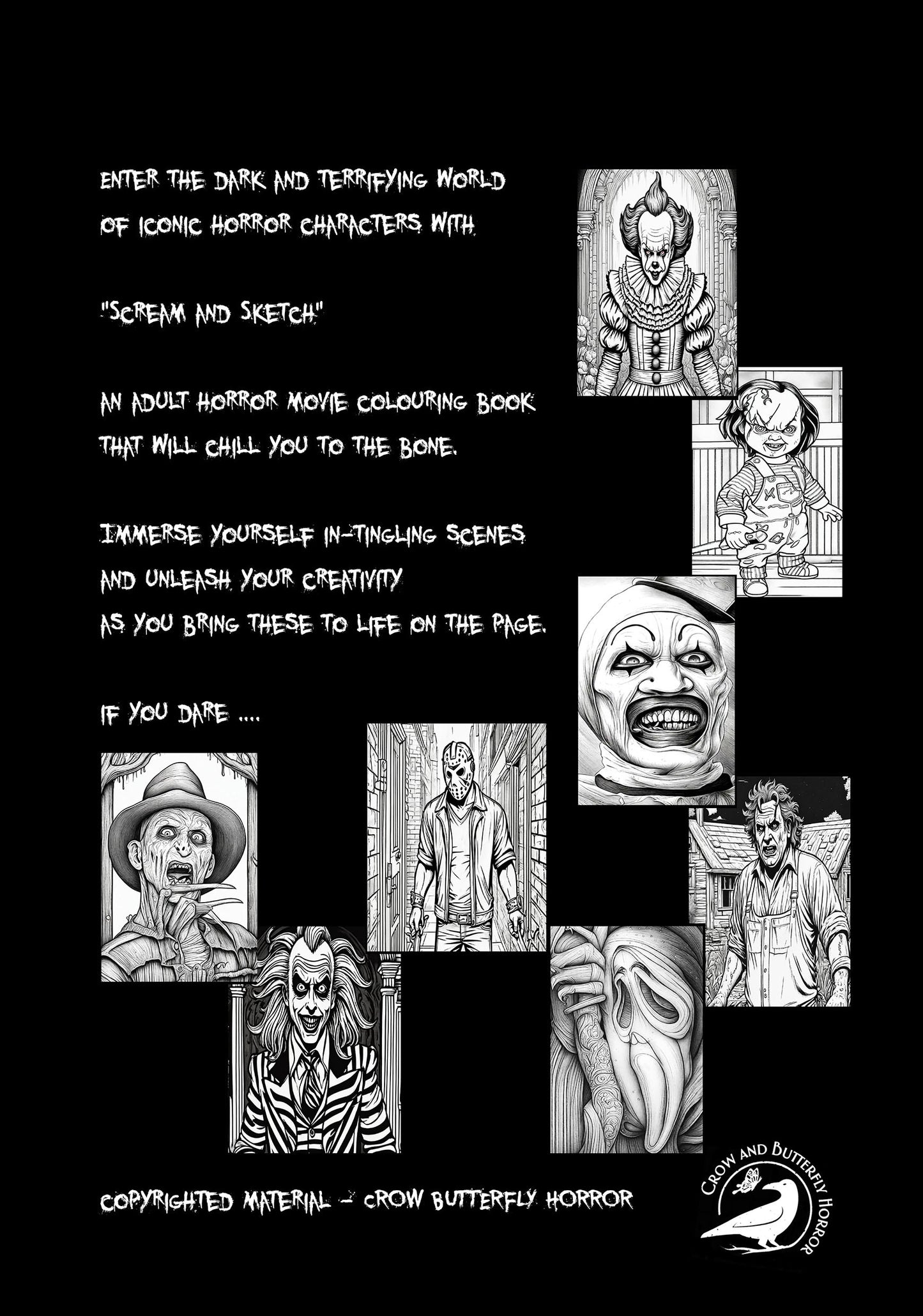 Scream and Sketch: An Adult Horror Movie Colouring Book