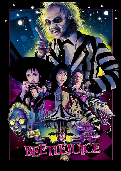 Beetlejuice Metal Signs A5 Framed Assorted