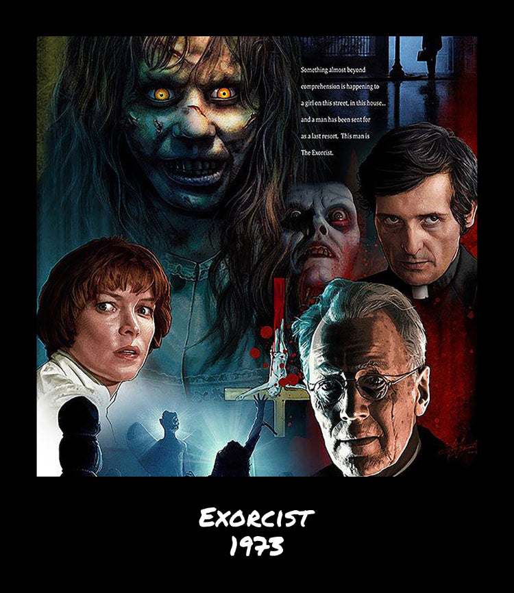 Retro Vintage Horror Movie Card Print Set