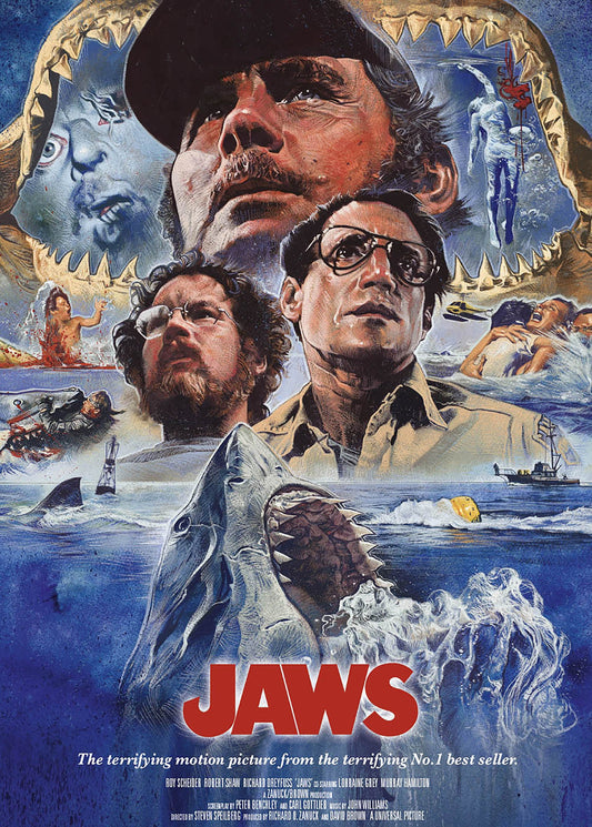 Jaws Metal Sign A5 Framed