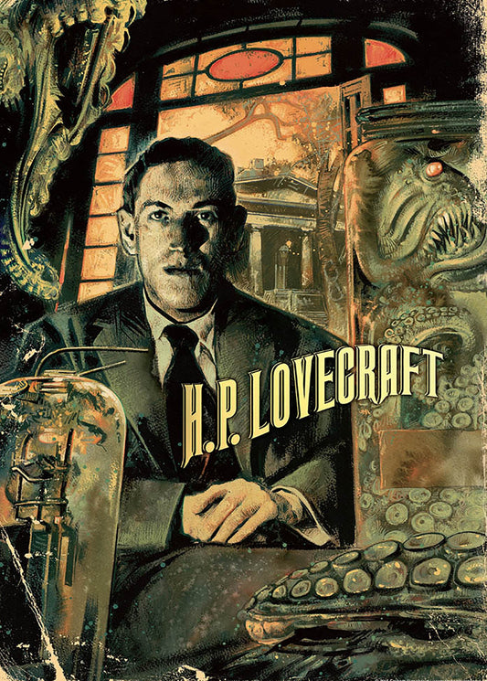H.P. Lovecraft Metal Sign A5 Framed