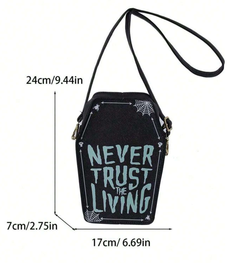 Beetlejuice 'Never Trust The Living' Coffin Shoulder Bag