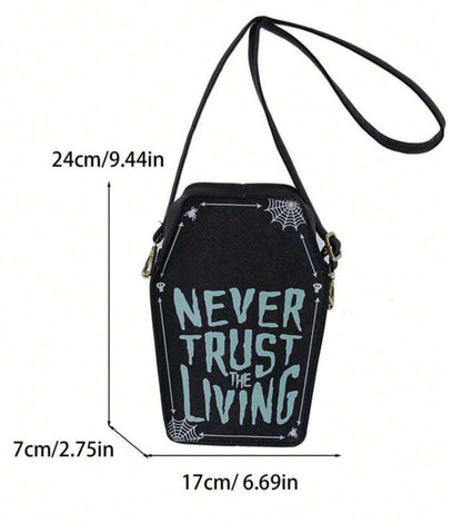 Beetlejuice 'Never Trust The Living' Coffin Shoulder Bag