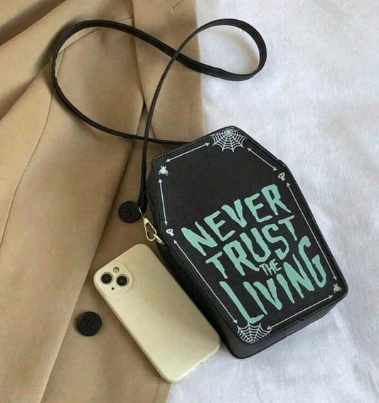 Beetlejuice 'Never Trust The Living' Coffin Shoulder Bag