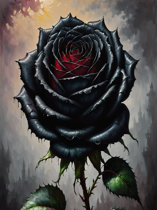 Goth Themed Sublimation Poster Print (Gloss Finish) Aluminium Metal Sign - Framed