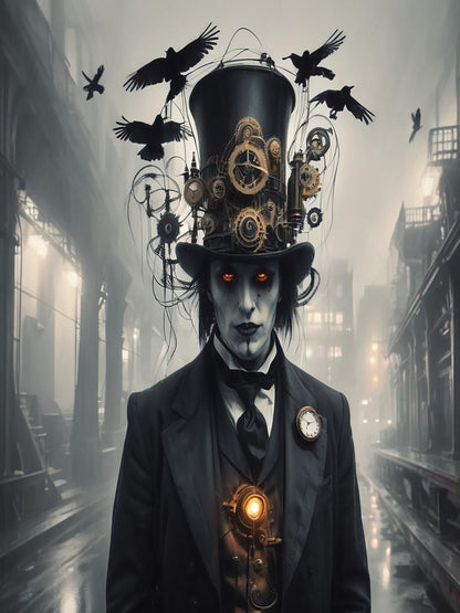 Goth Themed Sublimation Poster Print (Gloss Finish) Aluminium Metal Sign - Framed